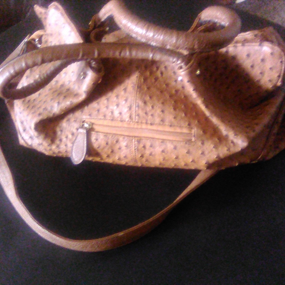 Genuine ostrich leather tote bag